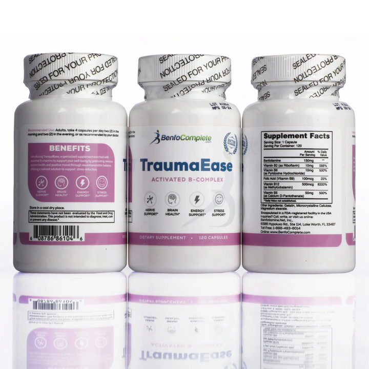 TraumaEase Activated B Complex Support Formula - Supplement for Stress & Nerve Support