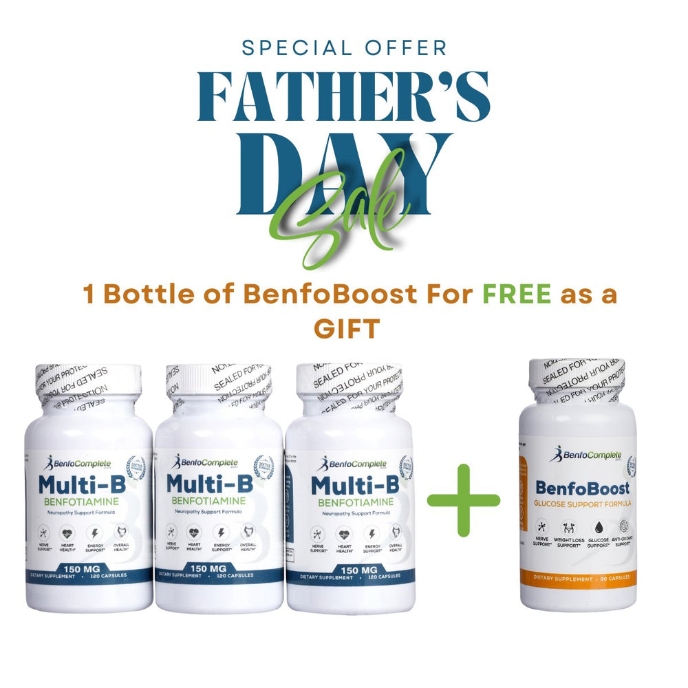 Buy 3 Bottles of Multi B Neuropathy Formula, Get 1 Bottle of BenfoBoost For Free (Help Preventing Hereditary Diabetes) - BenfoComplete