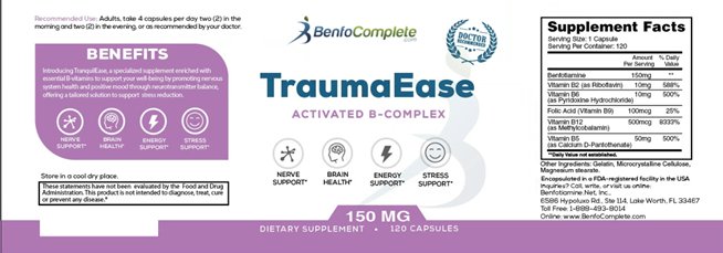 TraumaEase Activated B Complex Support Formula - BenfoComplete