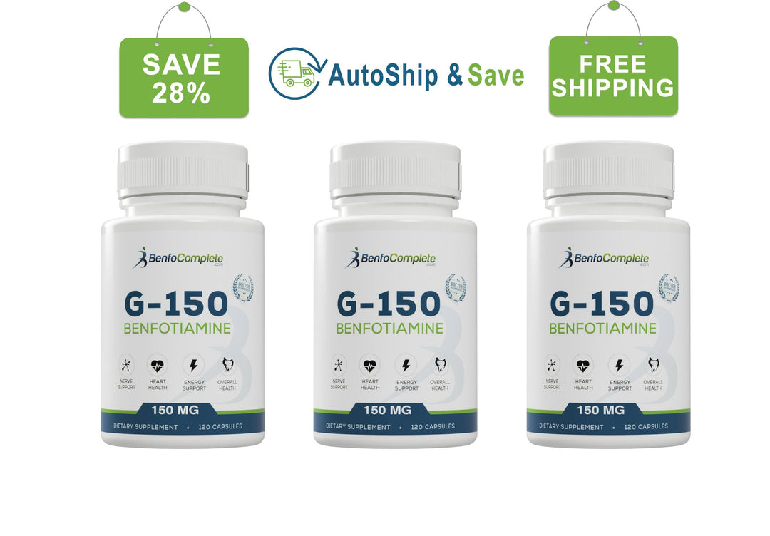 Autoship & Save - Benfotiamine 150mg Gelatin Capsules 3 Bottles Every 90 Days - BenfoComplete