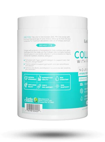 Earth's Creation Hydrolyzed Collagen Peptides + Probiotics - BenfoComplete